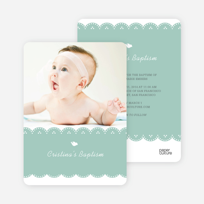 Dove Baptism Invitations - Blue
