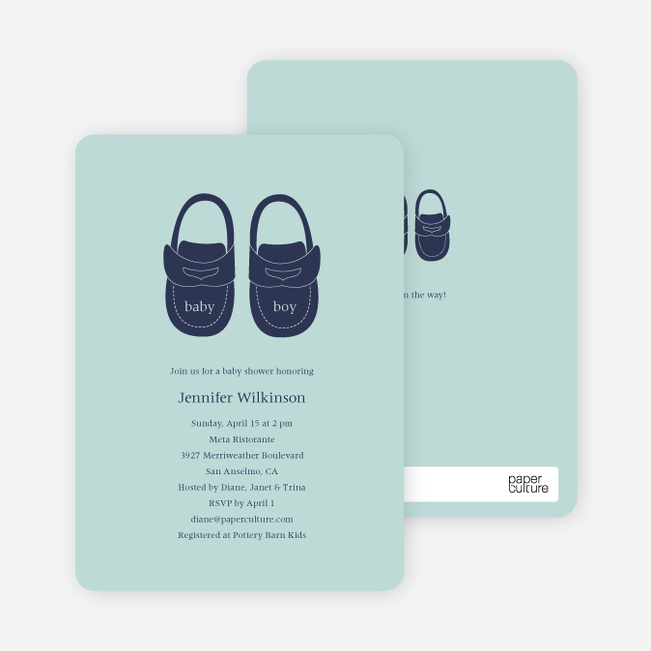 Baby’s Got a New Pair of Shoes Baby Shower Invitations - Powder Blue