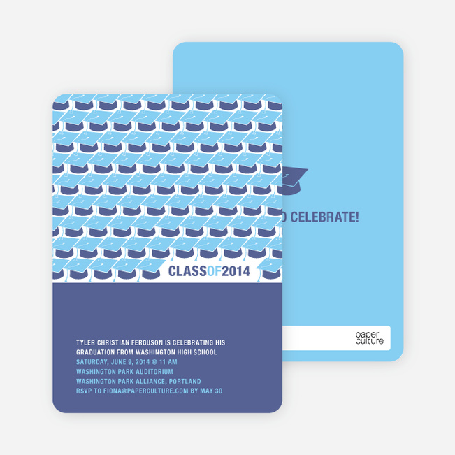 Caps but No Gowns Graduation Invitations - Periwinkle