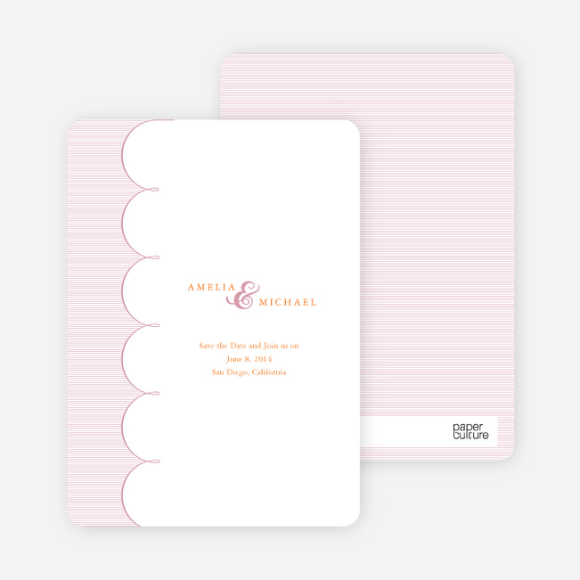 Elegant Save the Date Cards with a Cloud Theme - Pink Cherry