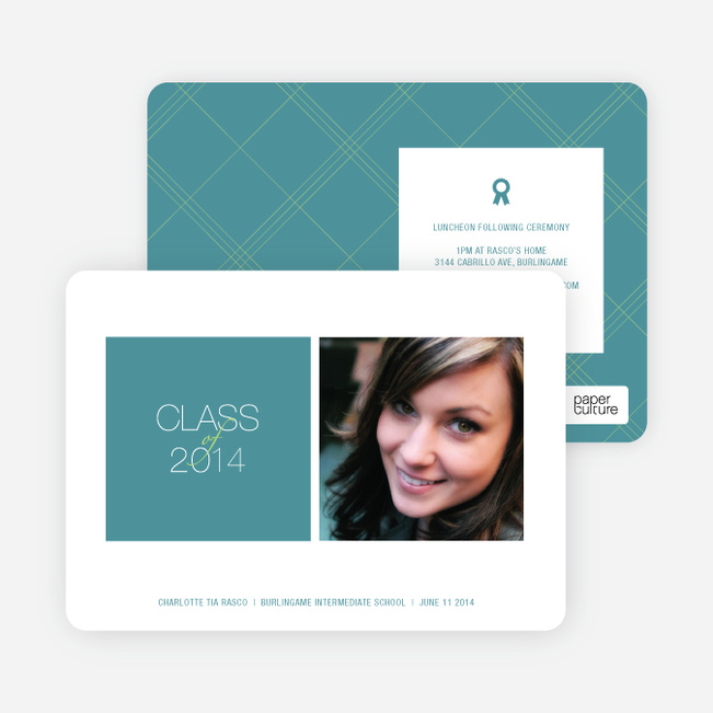 Graduation Squares Invitations - Teal Tat