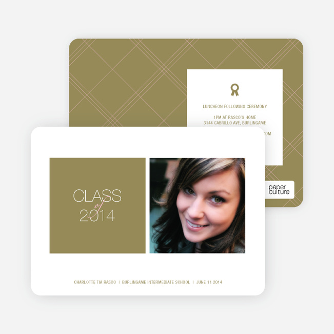 Graduation Squares Invitations - Olive