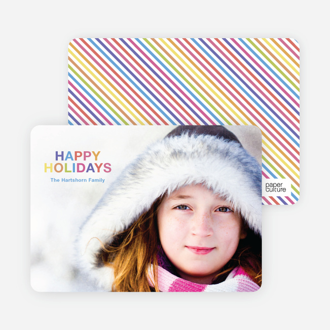 Rainbow Type Holiday Photo Cards - Lilac