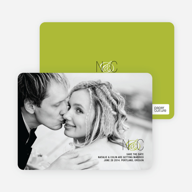 Save the Date Cards Featuring a Modern Ampersand Design - Chartreuse