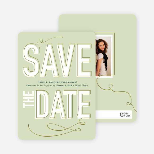 Save the Date Typography Union - Melon