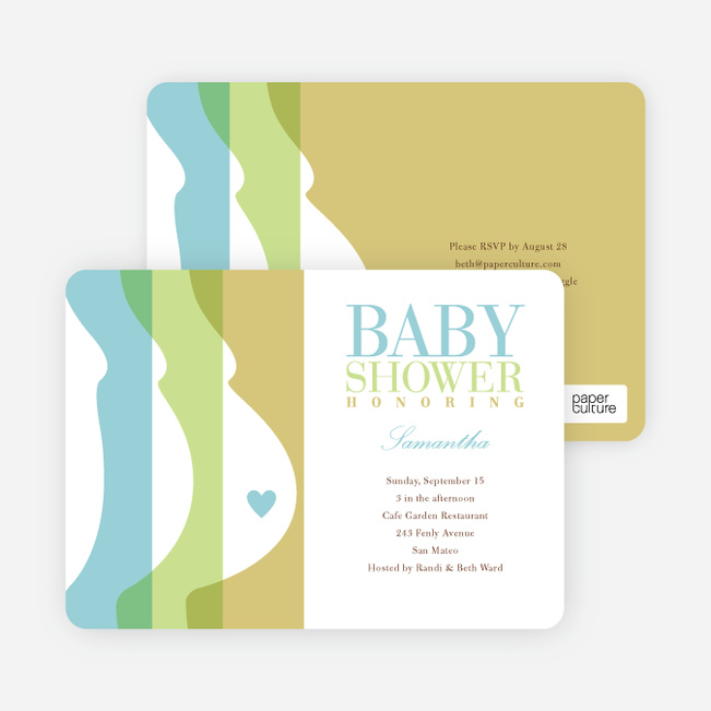 Tummy Love Baby Shower Invitations - Spring Mist