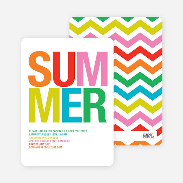 free summer party invitations