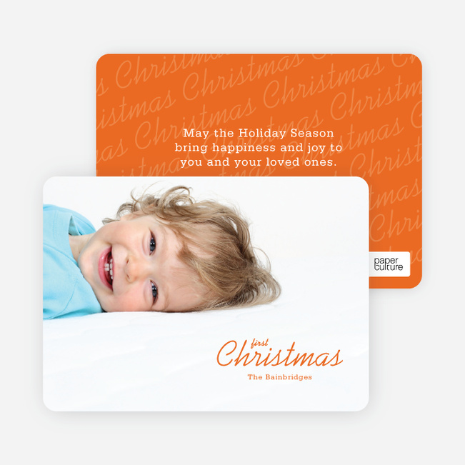 First Christmas Holiday Photo Cards - Orange
