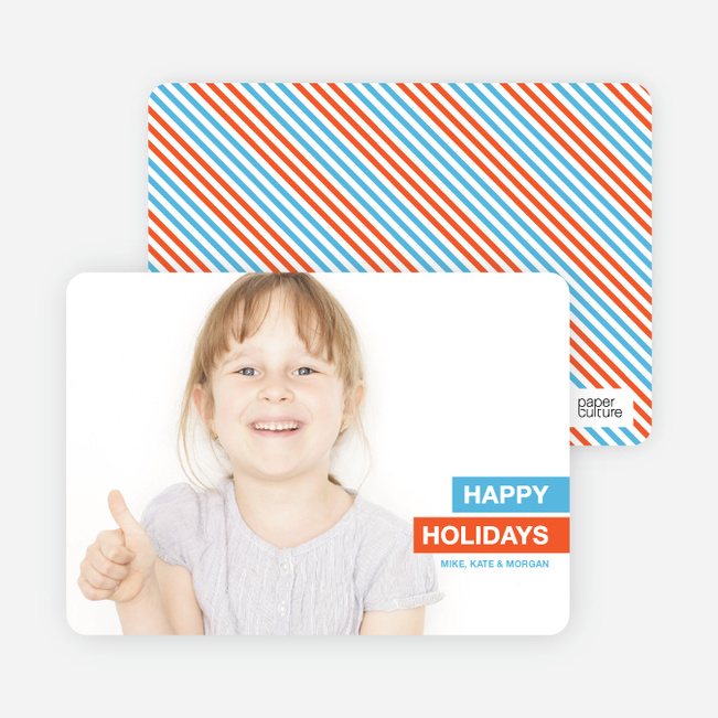 Happy Holidays Photo Card - Light Blue