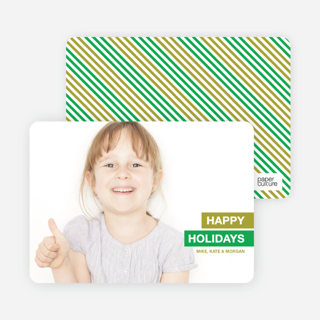 Happy Holidays Photo Card - Green