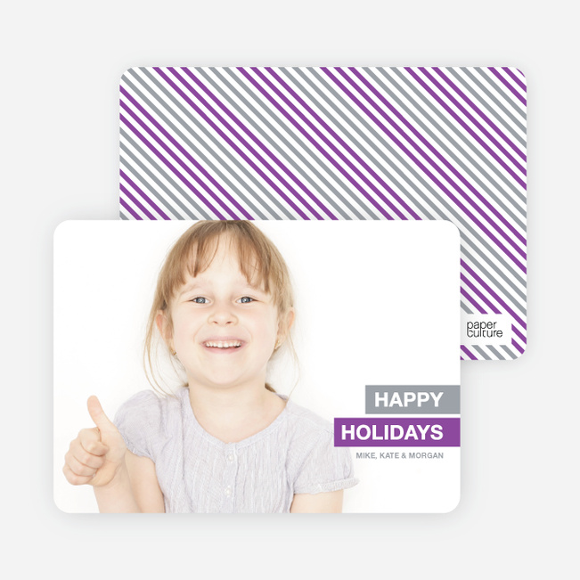 Happy Holidays Photo Card - Gray