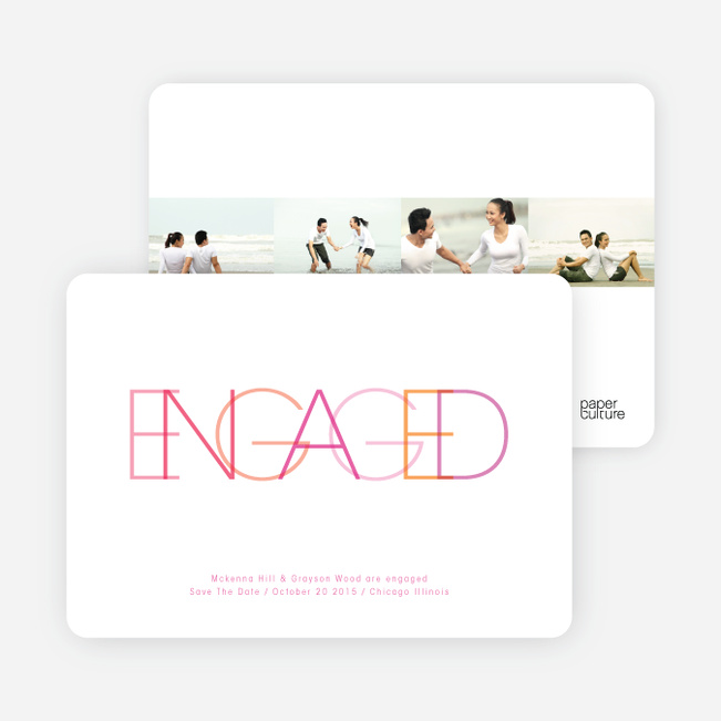 Modern Engagement Announcements - Shocking Pink