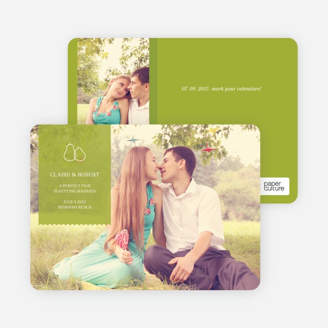 Pear Themed Save the Date Photo Cards - Bamboo