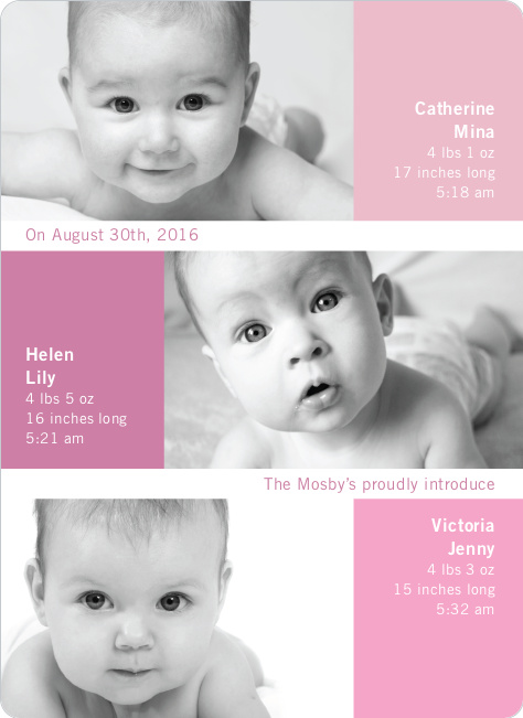 triplet baby announcements