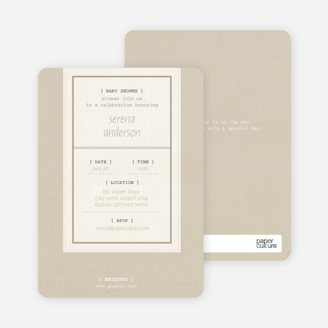 Baby Ticket Baby Shower Invitations - Coffee Cream