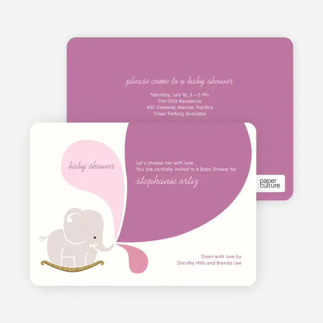 Elephant Rocker Baby Shower Invitations Paper Culture Elephant Rocker Baby Shower Invitations Paper Culture