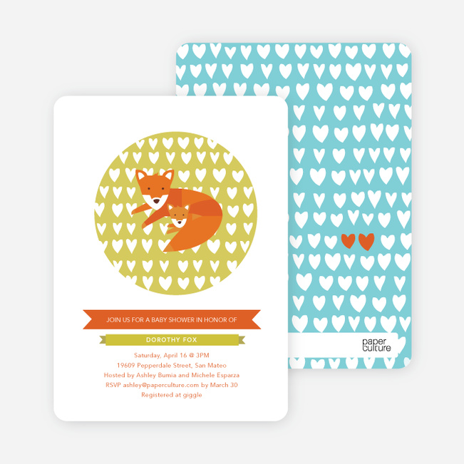 Foxy Mama-to-Be Baby Shower Invitations - Puddle Splash