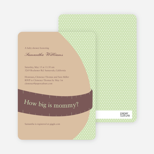 The Bump Baby Shower Invitations - Pistachio