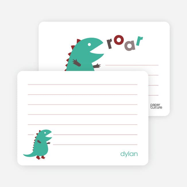 personal stationery for dinosaur