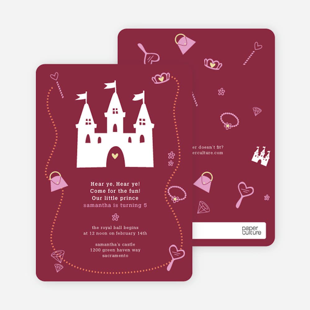 Disney Princess Party Invitations Postcards Envelopes Save the