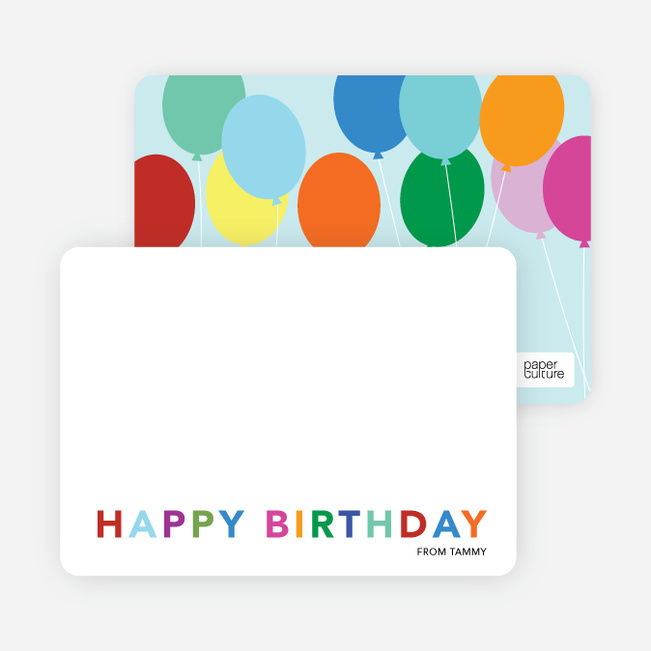 Balloon Birthday Party Invitations - Blue