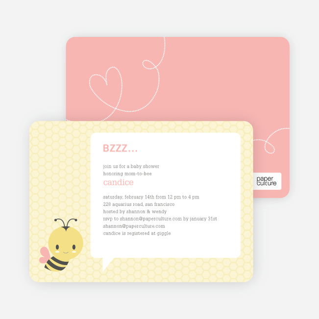 bee themed baby shower invitations