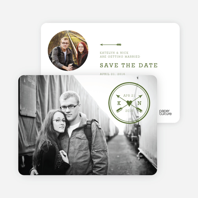 Shot Through the Heart Save the Date Cards - Green