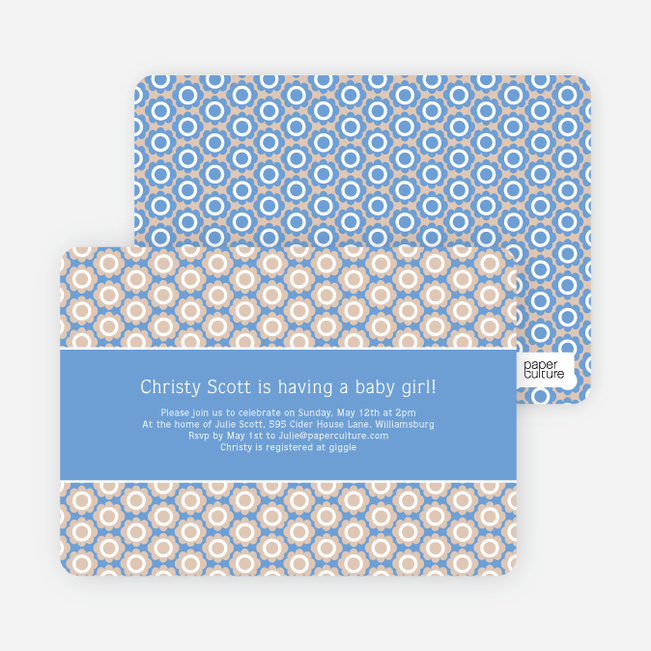 Flower Shower Baby Shower Invitations - Blue