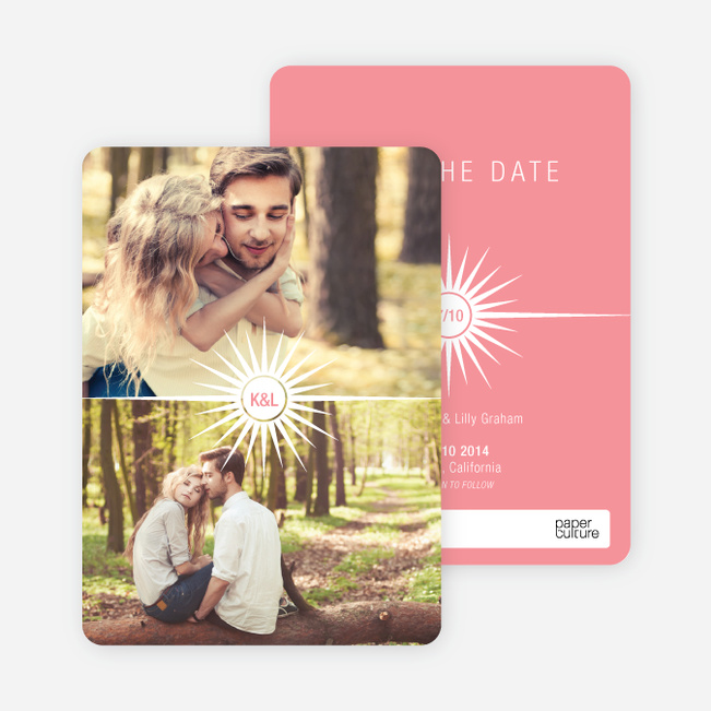 Burst of Joy Save the Date Cards - Pink