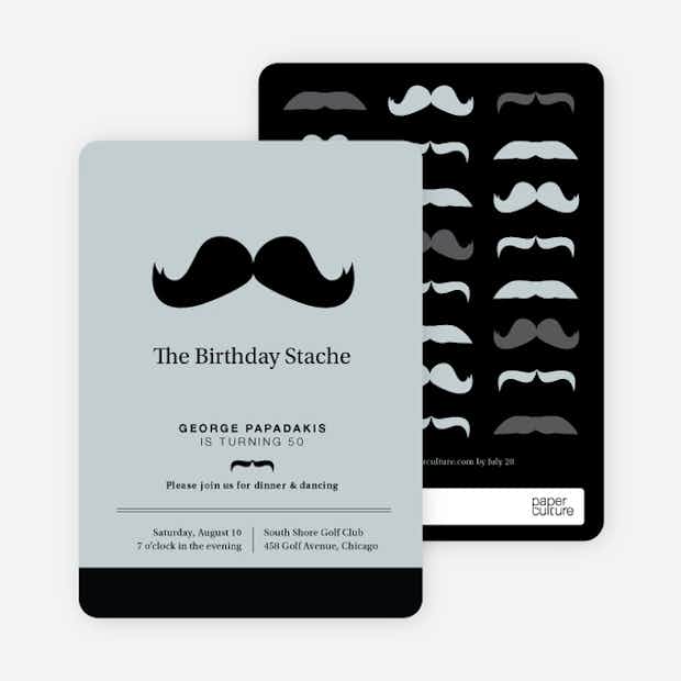 Movember Mustache Invitations - Main