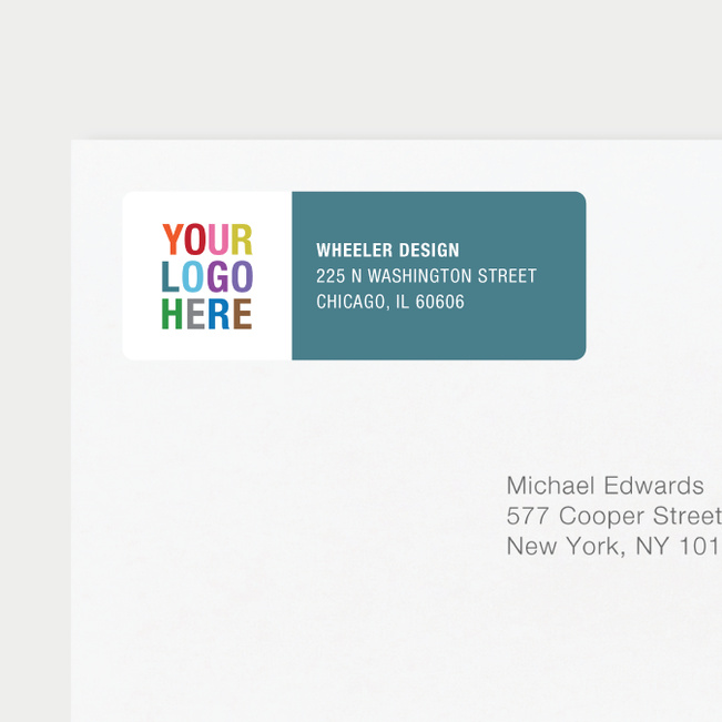 Company Logo Return Address Labels - Blue