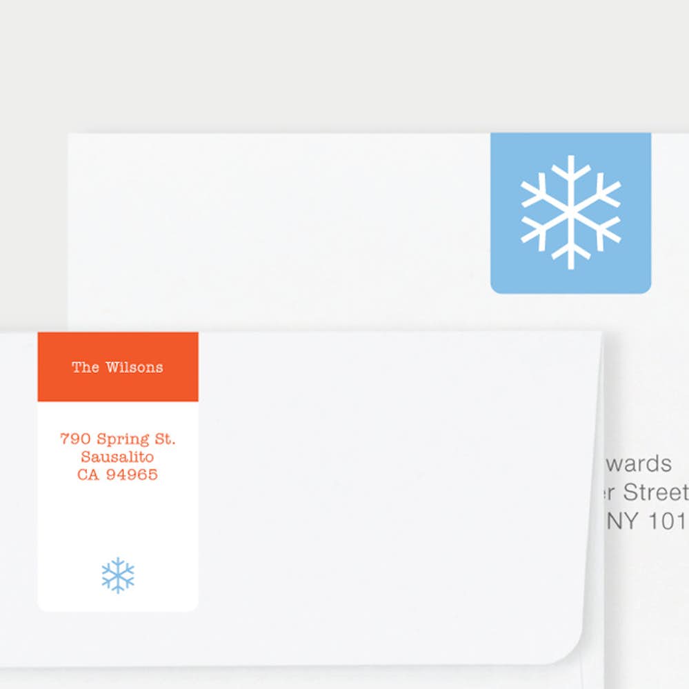 Snowflake Square Return Address Stickers Paper Culture