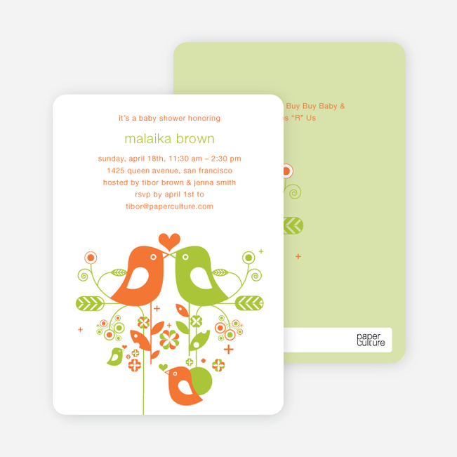 True Love Baby Shower Invitation - Bright Orange