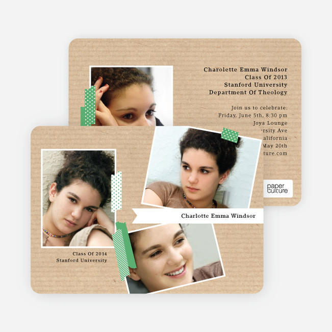 Professional Studio Multi Photo Graduation Cards - Green