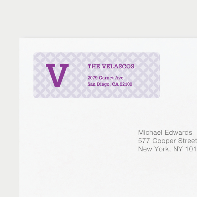 Star Pattern Labels - Purple