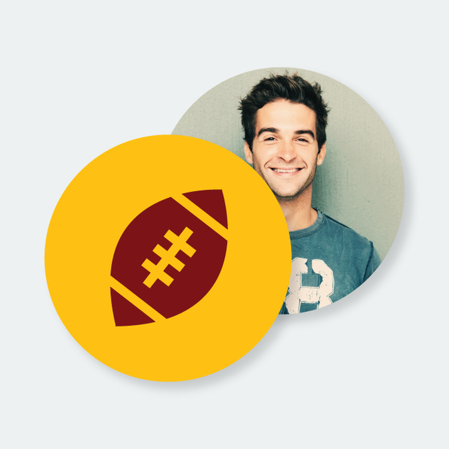 Custom Football Coasters - Yellow