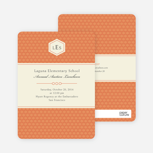 Classic Hexagon Party Invitations - Orange Spice
