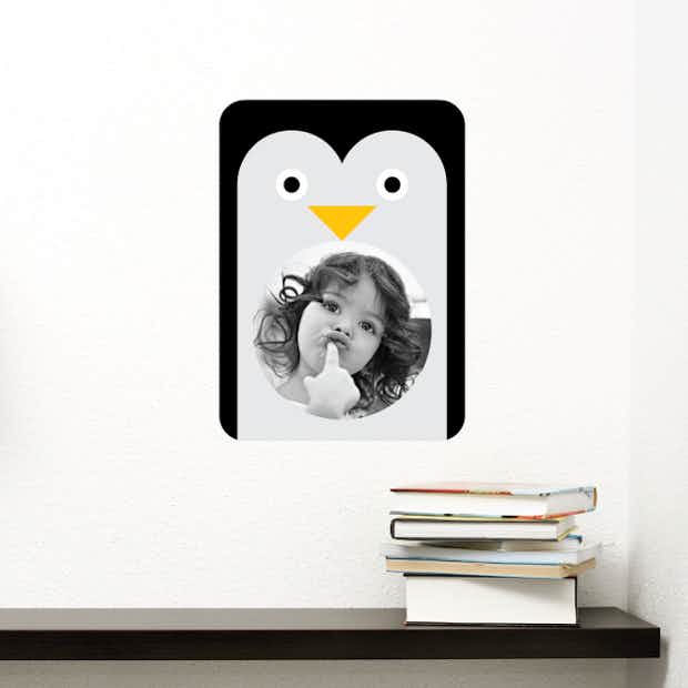 Penguin Photo Frame Sticker - Wall Decal