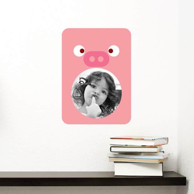 Pig Photo Frame Sticker - Wall Decal