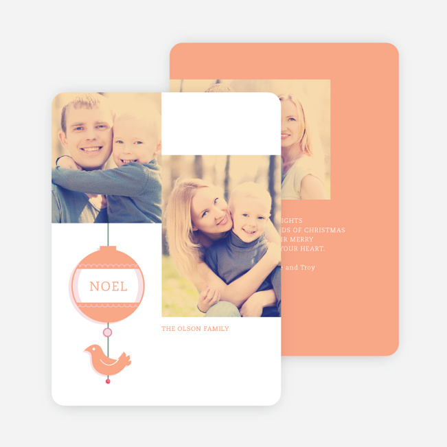 Bird of Joy Custom Holiday Cards - Orange