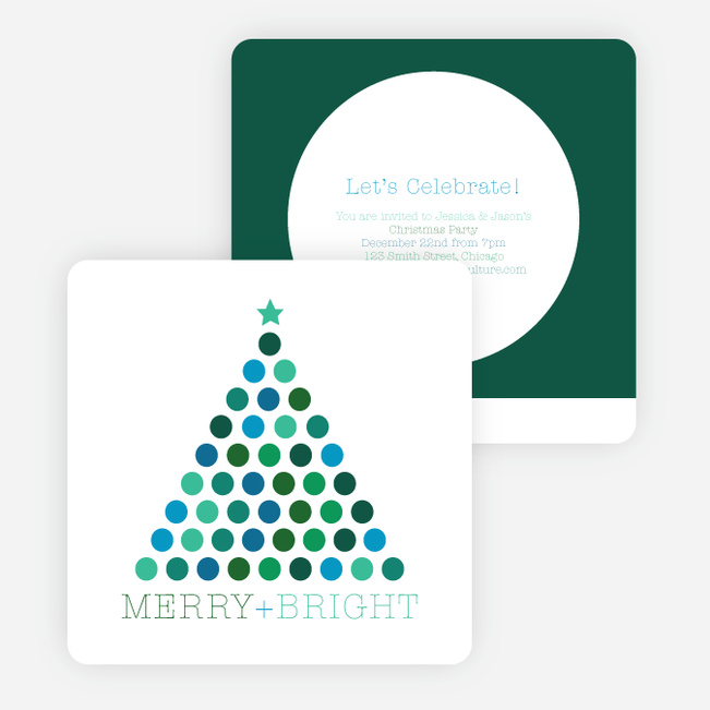 Celebrating All that is Merry & Bright Holiday Invitations - Green