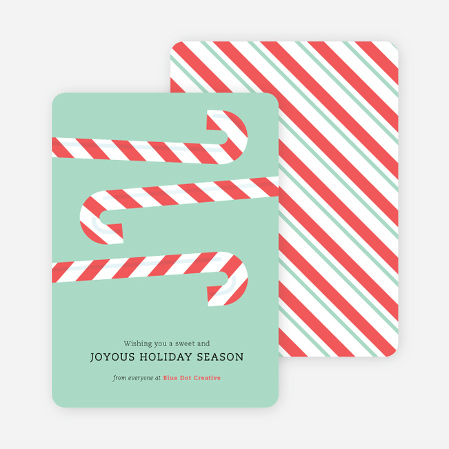 Sweet Holiday Candy Cane Cards - Green