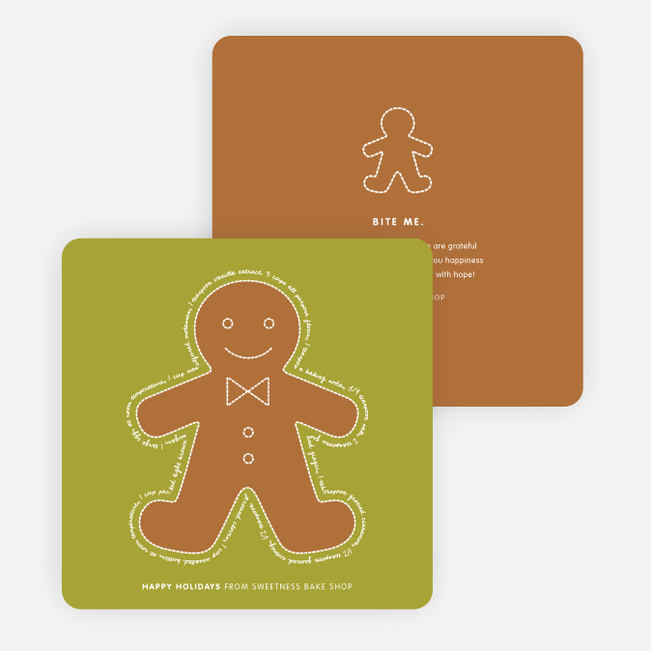 You Can Send Me, I’m the Gingerbread Man Holiday Cards - Green