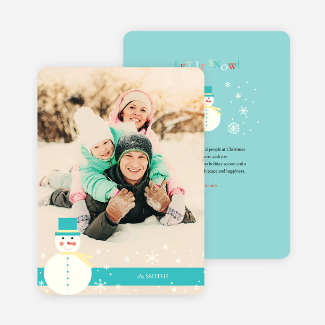 Let it Snowman Winter Holiday Cards - Blue