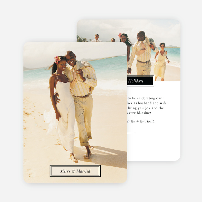 Merry & Married Holiday Cards for Newlyweds - Black