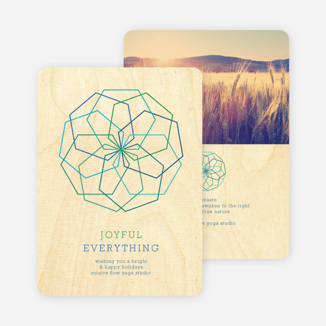 Modern Snowflake Cards - Blue