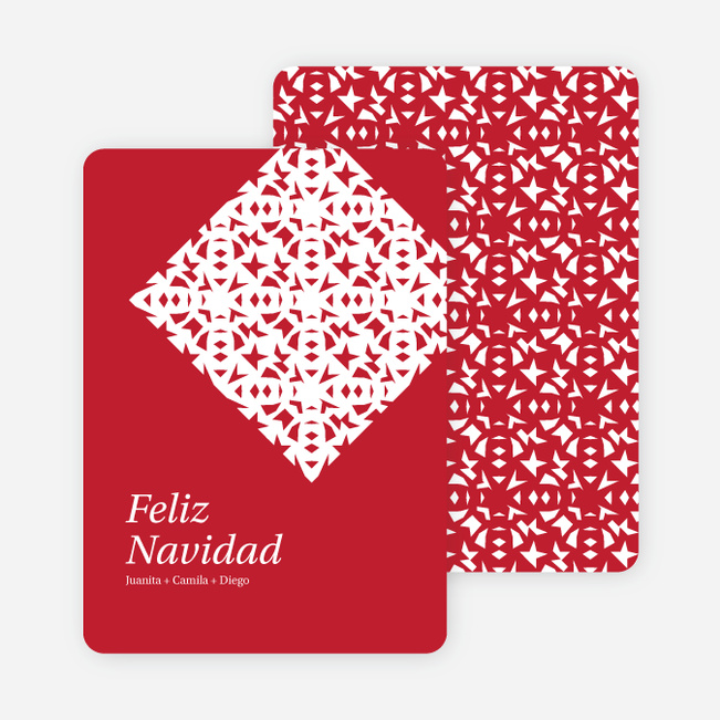 Paper Snowflake Feliz Navidad Cards - Red