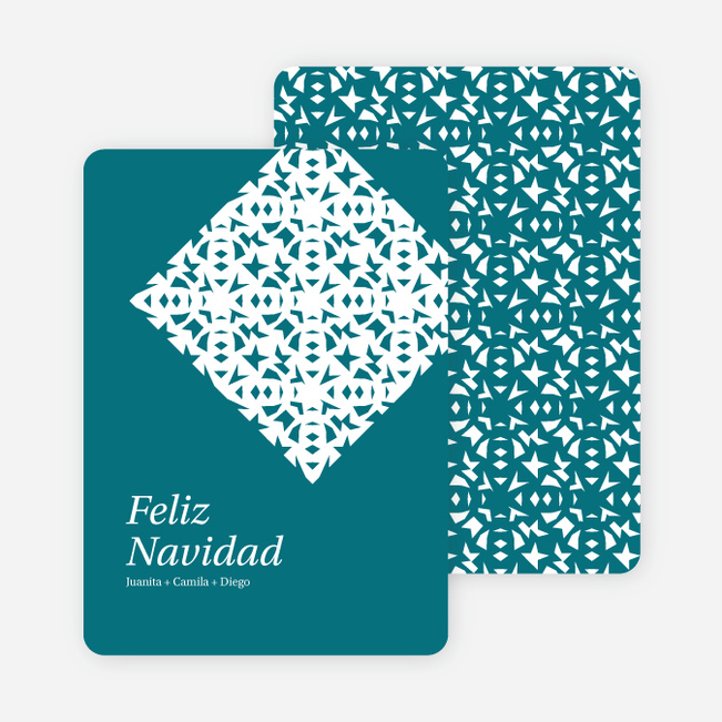 Paper Snowflake Feliz Navidad Cards - Blue
