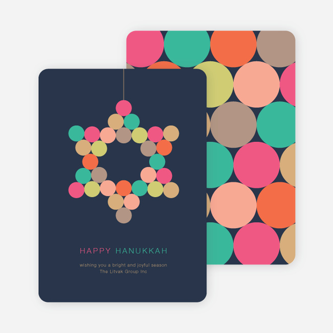 Star of David Circles Hanukkah Cards - Multi