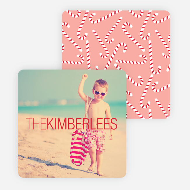 Candy Cane Crush Holiday Cards - Pink